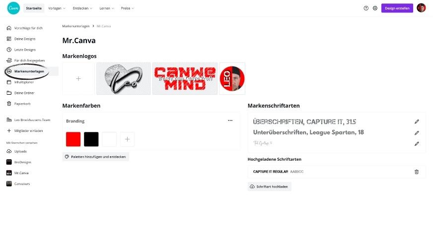 Canva Pro Markenunterlagen festlegen Canva Pro Markenunterlagen festlegen