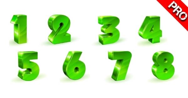 Canva Suchbegriffe 3D Elemente - 3D Green Number