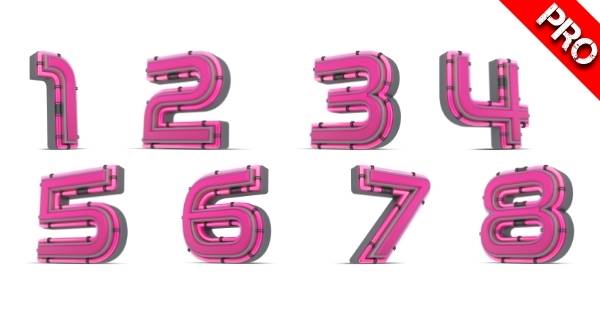 Canva Suchbegriffe 3D Elemente - 3D Pink Number