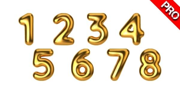 Canva Suchbegriffe 3D Elemente - Gold 3D Number